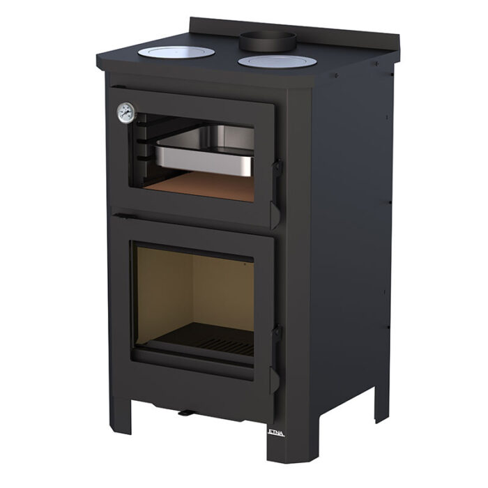 Poêle à bois avec four et plaque de cuisson Pramoda - 9 Kw – Image 2